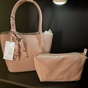 Alyssa Blush Pink Tote with Matching Pouch